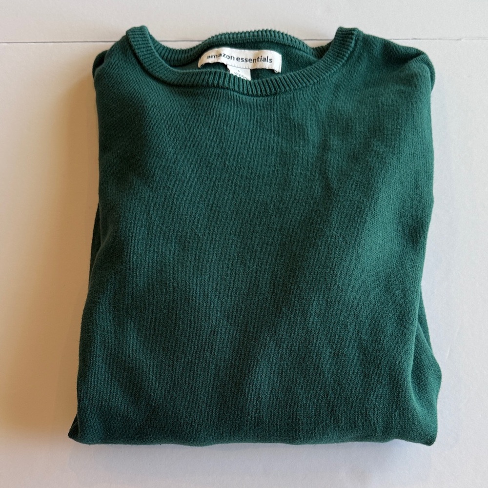 Amazon Essentials Men's Teal Crewneck Sweater